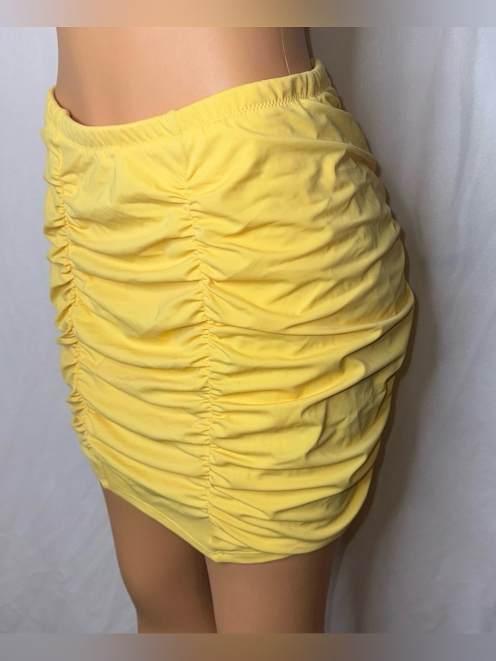 Disney Yellow Ruched Mini Skirt